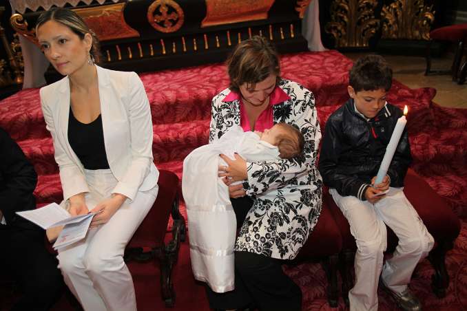 Taufe von Alexander Christian Drumeva-Maierhofer mit P.Gerhard Ellinger