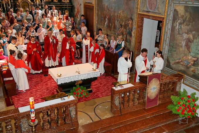 Firmung mit Abt Petrus und Altabt Berthold