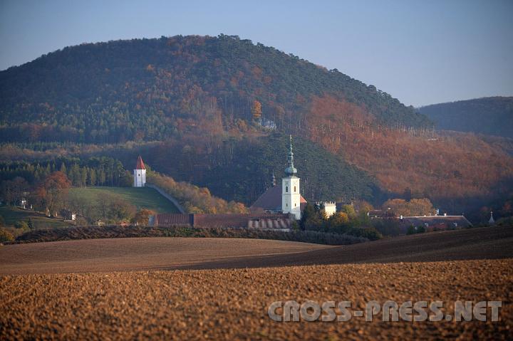 2008.10.20_17.07.31.JPG - Oben der herbstliche Wienerwald, unten die frischgepfl�gten Felder.