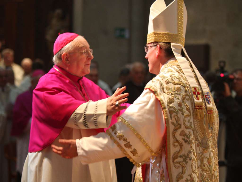 Gratulation bei der Messe